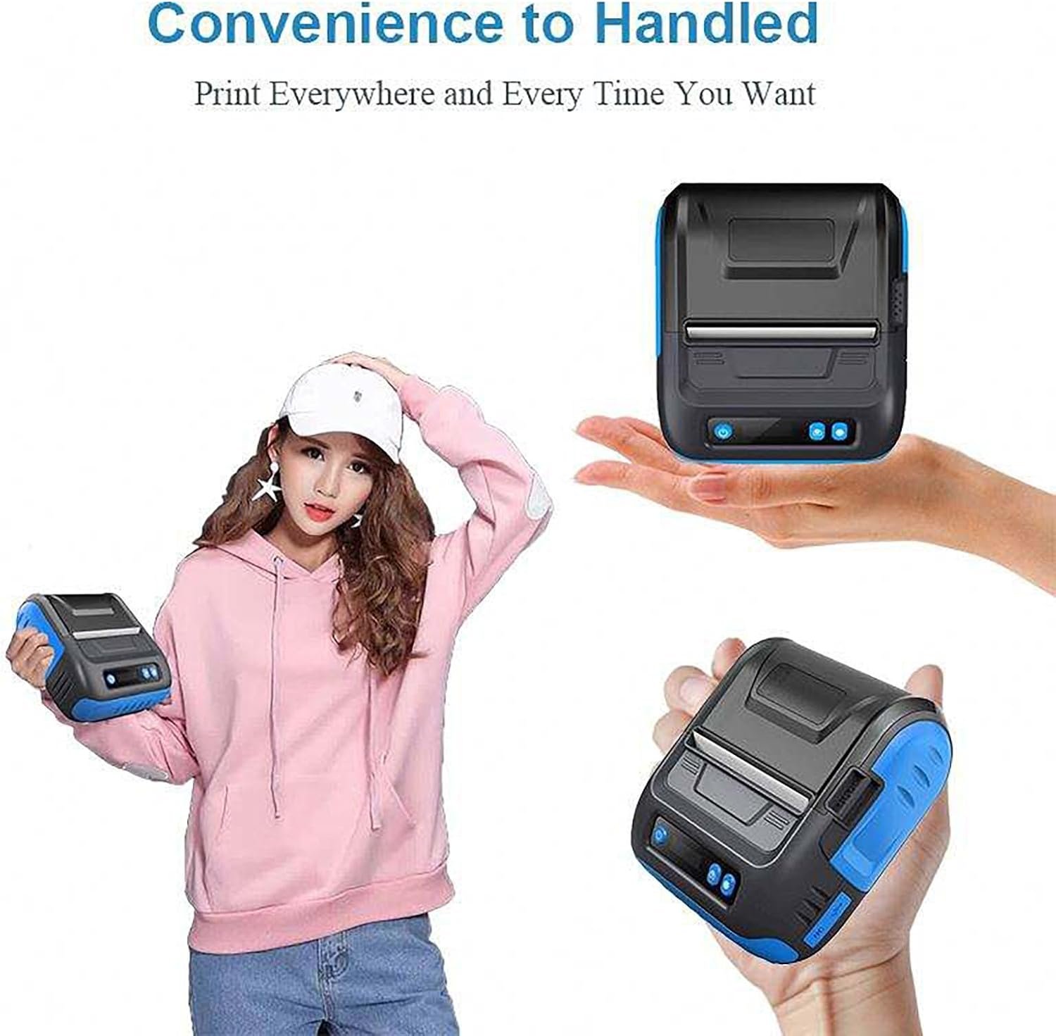AsGoo80 Mini Termal Mobil Cep Termal Yazıcı Ekranlı - Görsel 5